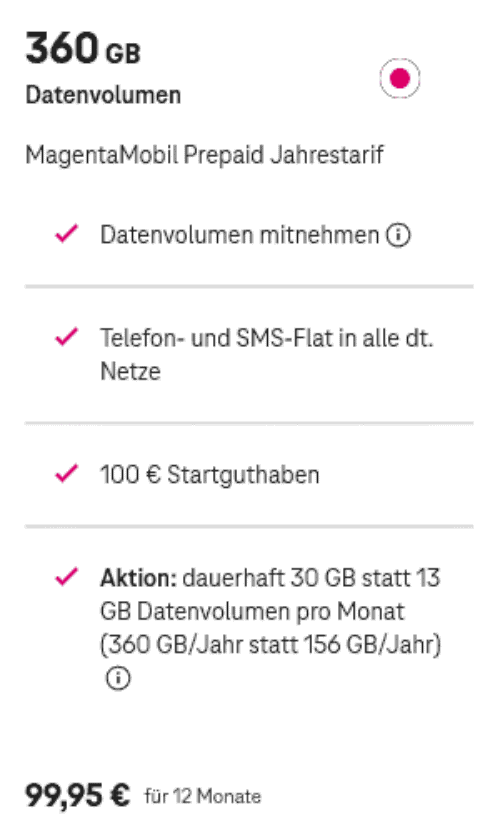 Telekom 预付费年包 + T Phone 3